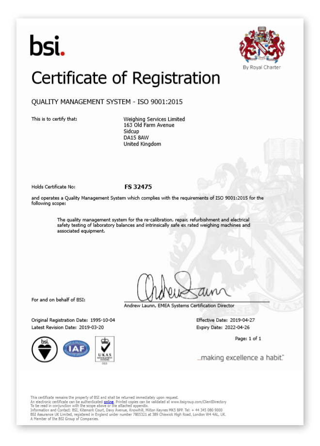 BSI Certificate